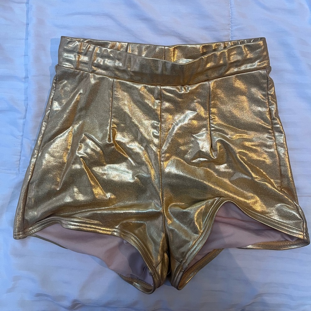 Unique Vintage high waist gold swim bottoms